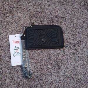 Lug Twirl Matte Luxe VL Wristlet Wallet in Black Onyx NWT